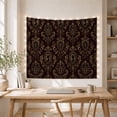 thumbnail image 5 of Baroque Damask Scrollwork and Cameos on Maroon Background Mysterious Gothic for Art Lovers Vintage Wall Art Decor Housewarming Gift Tapestry Wall Hanging for Bedroom and Living Room, 5 of 7