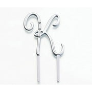 Lillian Rose Silver Rhinestone Monogram Small Letter K Cake Topper