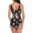 thumbnail image 6 of Summersunshine Maternity One Piece Swimwear Front Cross Pregnancy Swimsuit Bathing Suit Maternity Bikini Black Floral L, 6 of 7