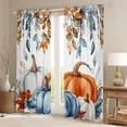 thumbnail image 2 of Manfei Fall Pumpkin Curtains and Drapes,Rustic Maples Leaves Black Out Curtains,Blue White Brown Curtains Pack of 2 (52x63 Each) For Children,Breathable Home Decor, 2 of 6