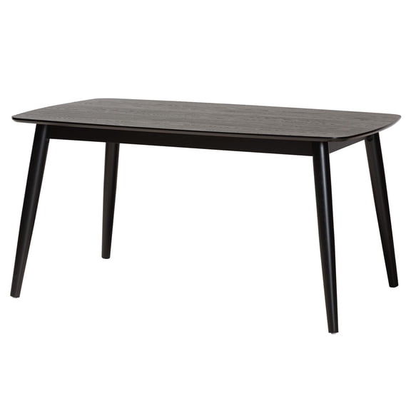 Modern Wood Dining Table - Rectangular Kitchen Table Seats 6 - Black Finish