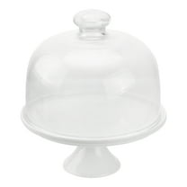 Gymnture White Cake Stand with Glass Dome Lid and Nordic Fruit Platter