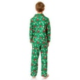 thumbnail image 2 of Peanuts Kids' Christmas Snoopy Charlie Brown 2PC Button-Down Coat Front Sleep Holiday Pajama Pant Set For Boys Girls, 2 of 6