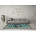 thumbnail image 3 of Ahgly Company Indoor Square Animal Light Blue Traditional Area Rugs, 7' Square, 3 of 4