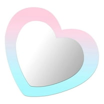 HAMPPLIES Heart Shape Mirror Wall Sticker 1 Set Acrylic Material for Living .8X10.2X0.08in