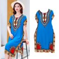 thumbnail image 3 of maskred Femmes de la Mode Plage Vacances Robe Boho Ethnique Élégante Robe en Vrac Bleu 1Set, 3 of 6