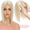 thumbnail image 3 of Clip In Hair Extensions 100% Remy Real Human Hair Piece Top Piece Toupee Woman's Topper For Thin Hair Hairpiece For Hair Loss Cover Russian Hair 6-18 inch Highlight, 3 of 12