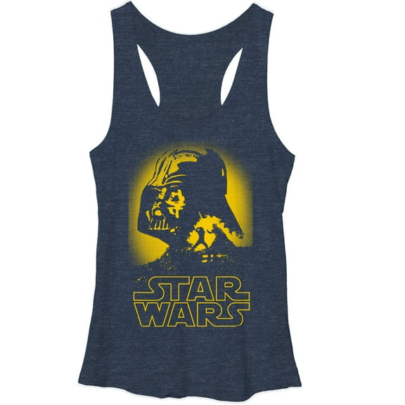 Women's Star Wars Darth Vader Glow  Racerback Tank Top Navy Heather X Large