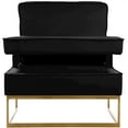 thumbnail image 5 of Meridian Furniture Noah 19"H Velvet Accent Chair in Black and Gold, 5 of 7