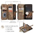 thumbnail image 2 of CaseMe Case for Google Pixel 11 Pro XL Wallet Case for Women Men, Fashion Durable PU Leather Magnetic Flip Lanyard Strap Wristlet 10-Card Holder Zipper Wallet Phone Case,Brown, 2 of 8