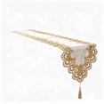 thumbnail image 2 of MMJ Embroidered Water Soluble Lace Table Runner Tassel Floral Dresser Scarf for Wedding Dining Home Decor 47.24x15.75in, 2 of 7