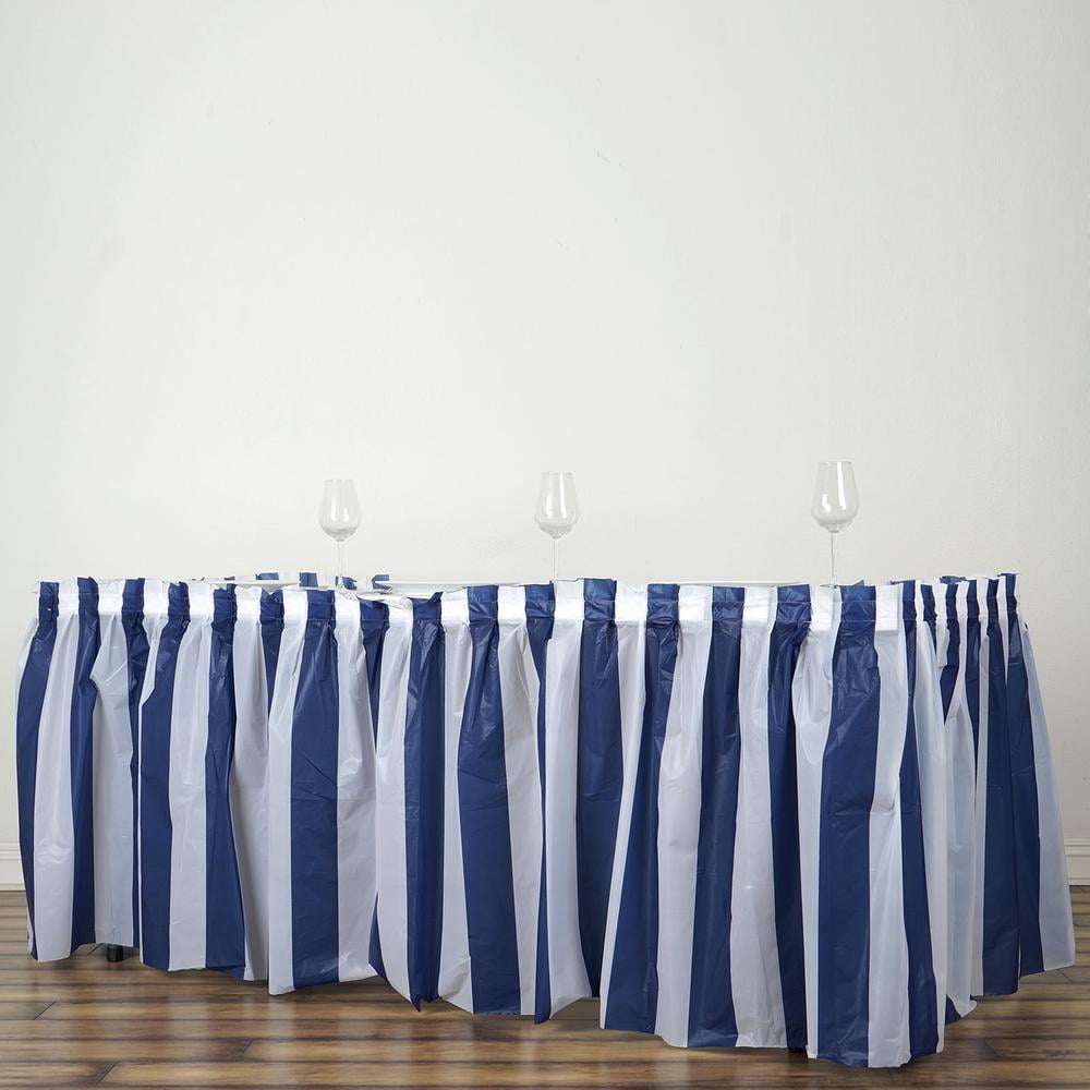 Efavormart 5 PCS 14ft Stripe Disposable Waterproof Plastic Table