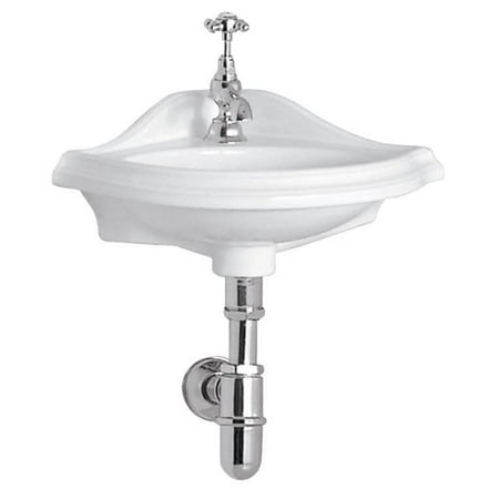 Isabella Corner Wall Mounted Bathroom Sink In White