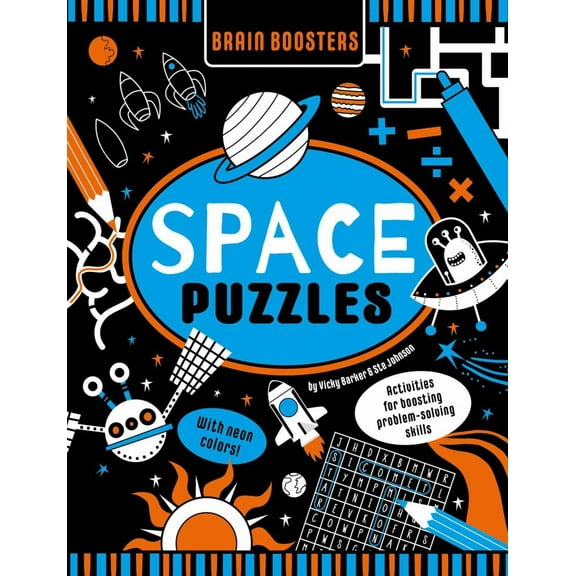 Brain Boosters Space Puzzles (with Neon Colors) Learning Activity Book for Kids: Activities for Boosting Problem-Solving Skills (Paperback)