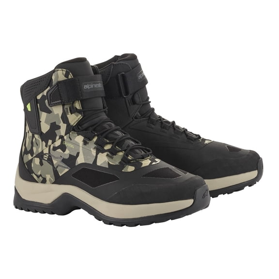 Alpinestars CR-6 Drystar Riding Shoes - Black/Green Camo/Sand - 9.5