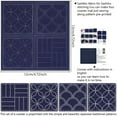 thumbnail image 3 of 4 Set Sashiko Coasters DIY Kit with Instructions Pre- Printed Sashiko Kit for Beginners Sashiko Practice Project Blue Ocean Waves Embroidery Kit Sashiko Printed Cloth Coaster, 3 of 6