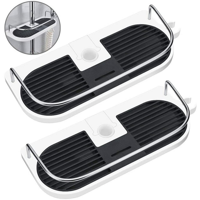 Without Drilling Shower Shelf For The Shower Rod - Bathroom Shower Rack Adjustable Height, For Shower Rod With A Diameter Of 19mm - 25mm (2 Pieces)