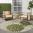thumbnail image 4 of Nourison Aloha Indoor/Outdoor Ivory Green 5'3" x Round Area Rug (5 Round), 4 of 9