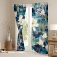 thumbnail image 3 of Manfei Rustic Lotus Curtains Pack of 2 (42x84 Each),Natural Scenery Curtains Blackout,Wild Flowers Bedroom Curtains For Girls Kids,Ultra Soft Home Decor, 3 of 6