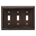 thumbnail image 2 of Brainerd 64215 Architectural Triple Toggle Switch Wall Plate/Switch Plate/Cover, Flat Black, 2 of 3