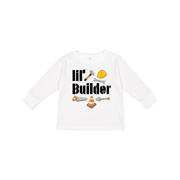 Inktastic Lil Builder Future Construction Worker Boys or Girls Long Sleeve Toddler T-Shirt