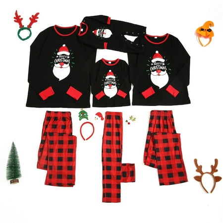 

Pants Clearance Christmas Pajamas For Family Family Christmas Pjs Matching Sets Jumpsuits Matching Christmas Pjs For Family Long Sleeve Pajamas Two-Piece Set Red 3-6M