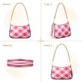 thumbnail image 2 of One Shoulder Chain Handbag 7.1x11x2.8in Women's Hobo Handbags Tote Handbags Shoulder Handbags Card Bag Cash Bag Key Bag Pink Check, 2 of 7