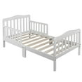 thumbnail image 3 of Resenkos Full Size Bed Frame, Platform Frame with Headboard, Wood Slat Support No Box Spring Needed, White, 3 of 9
