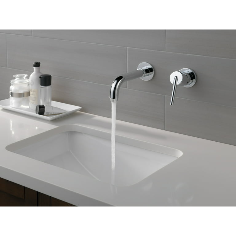 Single Handle Wall Mount Bathroom Faucet Trim in Matte Black T3559LF-BLWL