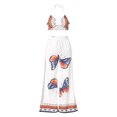 thumbnail image 2 of goowrom Women Clothes Set, Butterfly Printed Pattern Tops Long Pants, 2 of 9