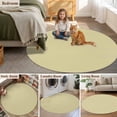 thumbnail image 6 of Yellow Solid Color Round Area Rugs Collection 6', Aesthetics Contemporary Luxury Non Slip Indoor Circular Throw Runner Rug Floor Mat Carpet for Living Room Dining Table Bedroom Nursery, 6 of 9