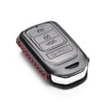 thumbnail image 3 of Vitodeco Genuine Leather Smart Key Keyless Remote Entry Fob Case Cover with Key Chain for Honda Civic, Fit, Accord, Pilot, CR-V (4 Buttons, Black/Red), 3 of 5