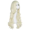 thumbnail image 3 of Peluca de pelo largo y rizado para Cosplay, pelo rubio claro, gris, Rubio, corto, blanco, 32 "/80cm, 3 of 4