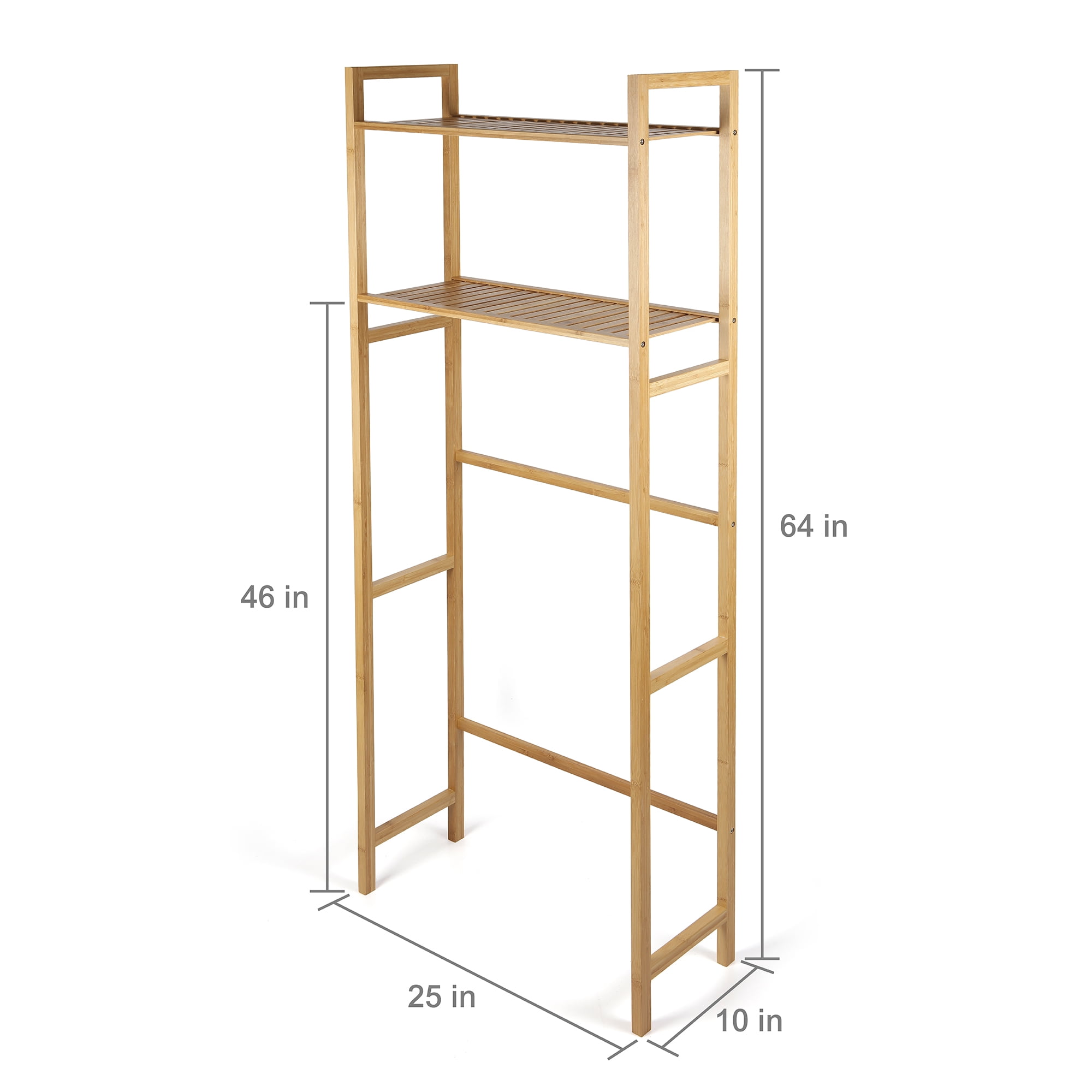 Mainstays 64-inch Above Toilet Free Standing Shelf, 6 lb. Shelf Capacity, Bamboo, Adult