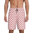 thumbnail image 1 of Cauagu Bas de Pyjama Croix Rouge pour Hommes Shorts de Pyjama Taille Élastique Short de Pyjama Homme-Moyen, 1 of 6