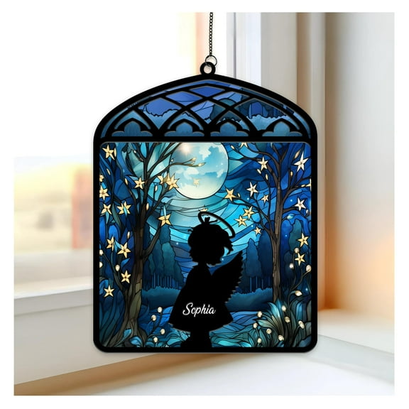 Personalized Baby Memorial Suncatcher - Baby Loss Gifts for Mother Dad - Loss of Loved One Gift - Miscarriage Gifts - Hanging Indoor Window Decor - Custom Suncatcher Ornament Decoration