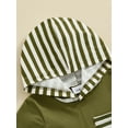 thumbnail image 6 of Suealasg Kids Baby Boys Summer Outfits Clothes 6M 1T 2T 3T Short Sleeve Hooded Tops and Drawstring Striped Shorts Sets 2Pcs Causal Clothing for Toddler Boy, 6 of 9
