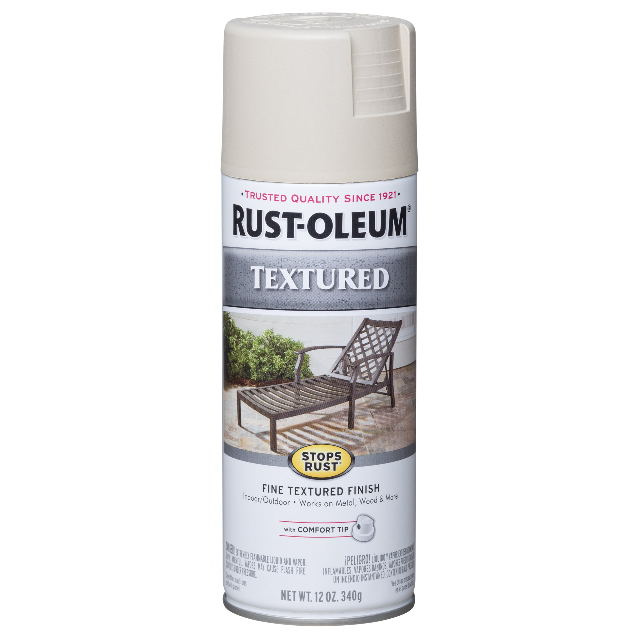 6 Pack, White, Rust-Oleum Stops Rust Textured Protective Enamel Spray Paint-7225830, 12 oz