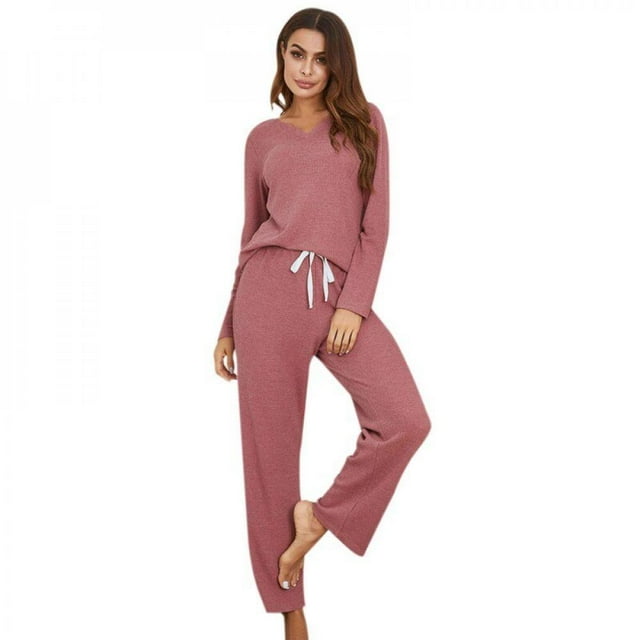 Ladies Casual Long-sleeved Plus Size Pajamas Suit Home Service