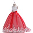 thumbnail image 5 of Princess Lilac Long Girls Pageant Dresses Kids Prom Puffy Tulle Ball Gown Girl Dress For Wedding Christmas, 5 of 5