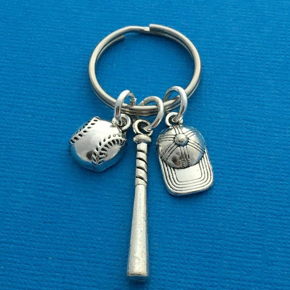 FRCOLOR Metal Baseball Keychain Baseball Themed Key Ring Metal Keychain Decor Bag Pendant
