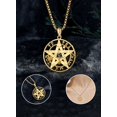 thumbnail image 4 of EUDORA Tetragrammaton Necklace Amuleto de Proteccion 18K Gold Sterling Silver Pentagram Necklace for Mens Pentacle Jewelry Witchy Gifts for Men Women Pagan Talisman, 24" Cord, 4 of 10