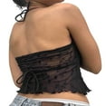 thumbnail image 4 of Women Vest  Halterneck Backless Flower See-through Patchwork Tops, 4 of 5