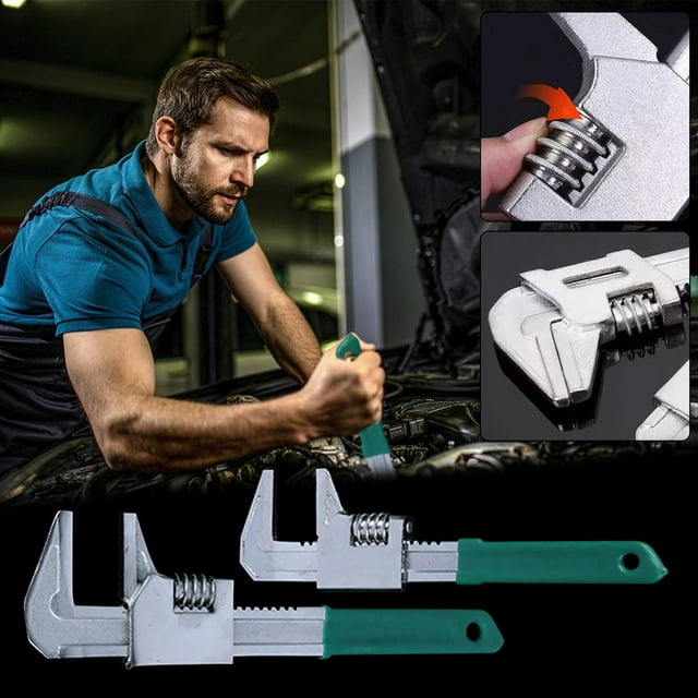 SSZMDLB 2Pcs Adjustable F-Type Wrench, Multi Functional Right Angle Wrench, Pipe Wrench, Water Pump Pliers, Versatile Plumbing Tool, Handyman Tool, Mechanics Wrench