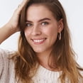 thumbnail image 2 of 14K Gold Plated Hoop Earrings With 925 Stering Silver Post, Lightweight & Hypoallergenic Gold/Silver/Rose Gold Hoop Earrings For Women 30Mm/40Mm/50Mm/60Mm[Z8236], 2 of 2