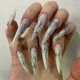thumbnail image 4 of 24 uñas postizas de Halloween, uñas largas almendradas, uñas postizas puntiagudas, estilo bailarina francesa, uñas de diamante, uñas postizas para realce de uñas artificiales., 4 of 5