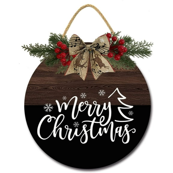 Eveokoki 12" Christmas Sign Christmas Welcome Sign For Front Door Christmas Decoration Hanging Welcome Sign For Farmhouse Porch Christmas Decoration Outdoor Christmas Decor