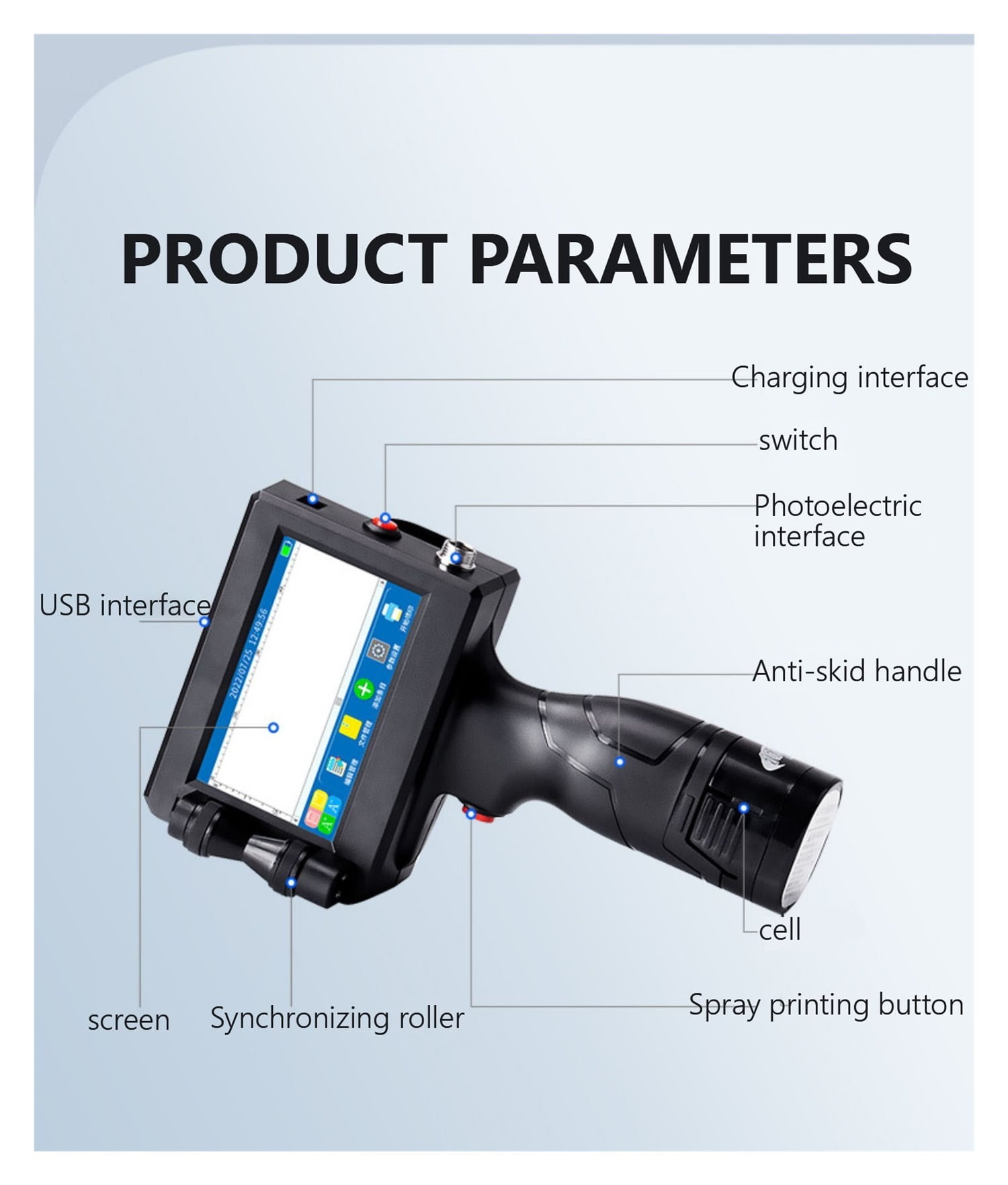 Printer Small Fully Automatic Handheld, Label Label Packaging Bag QR Code Barcode Portable Inkjet Printer ,Versatile Surface Compatibility