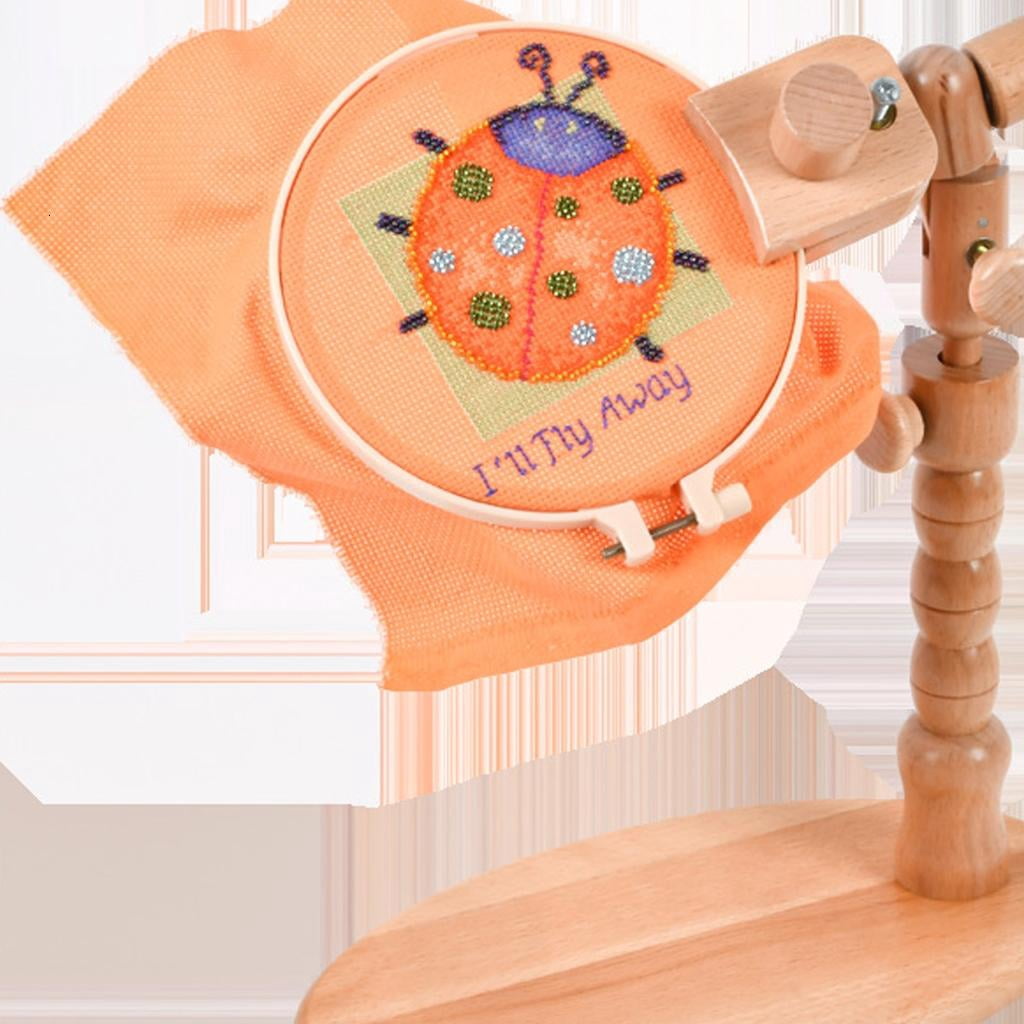 Adjustable Rotated Embroidery Hoop Holder Wood Stitching Frame Stand Handfree Needlework Stand Embroidery Frame Stand