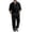 Black, variant on Men's Linen Two-Piece Suit Set, Casual Long Sleeve Shirt & Pants for Fall Spring,Khaki,S